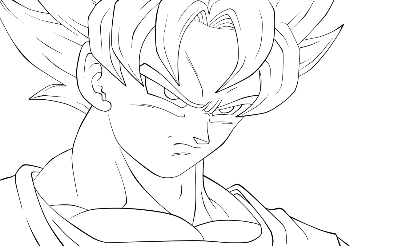 Songoku Super Saiyajin - 3 - Dragon Ball Kids Coloring Pages