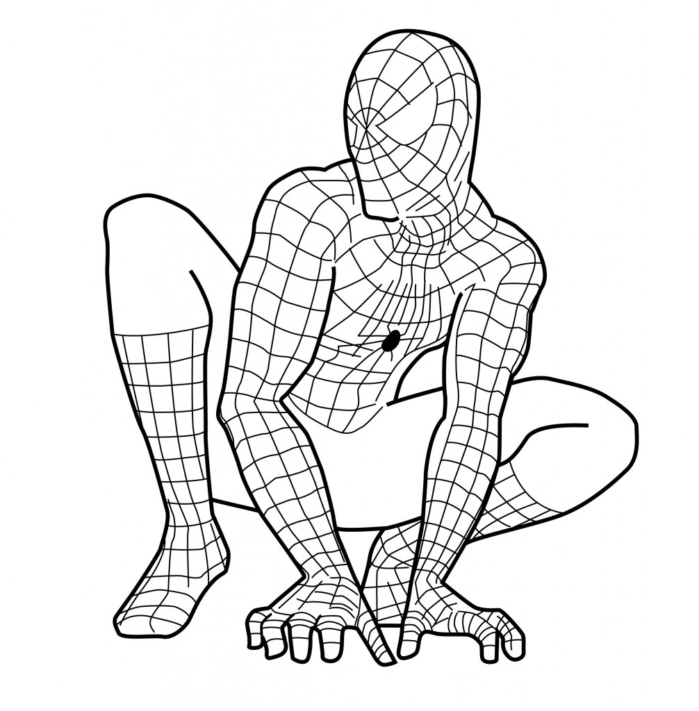 Drawings To Paint & Colour Spiderman - Print Design 033