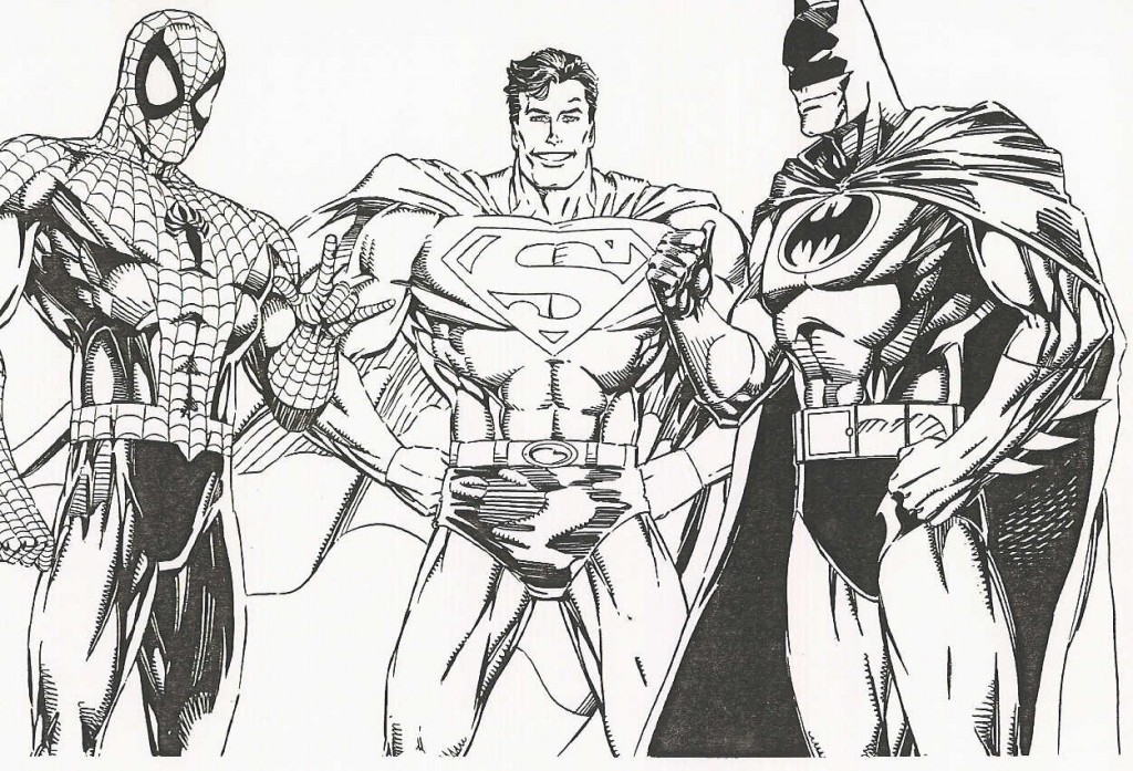 Spiderman Batman Superman Coloring Pages