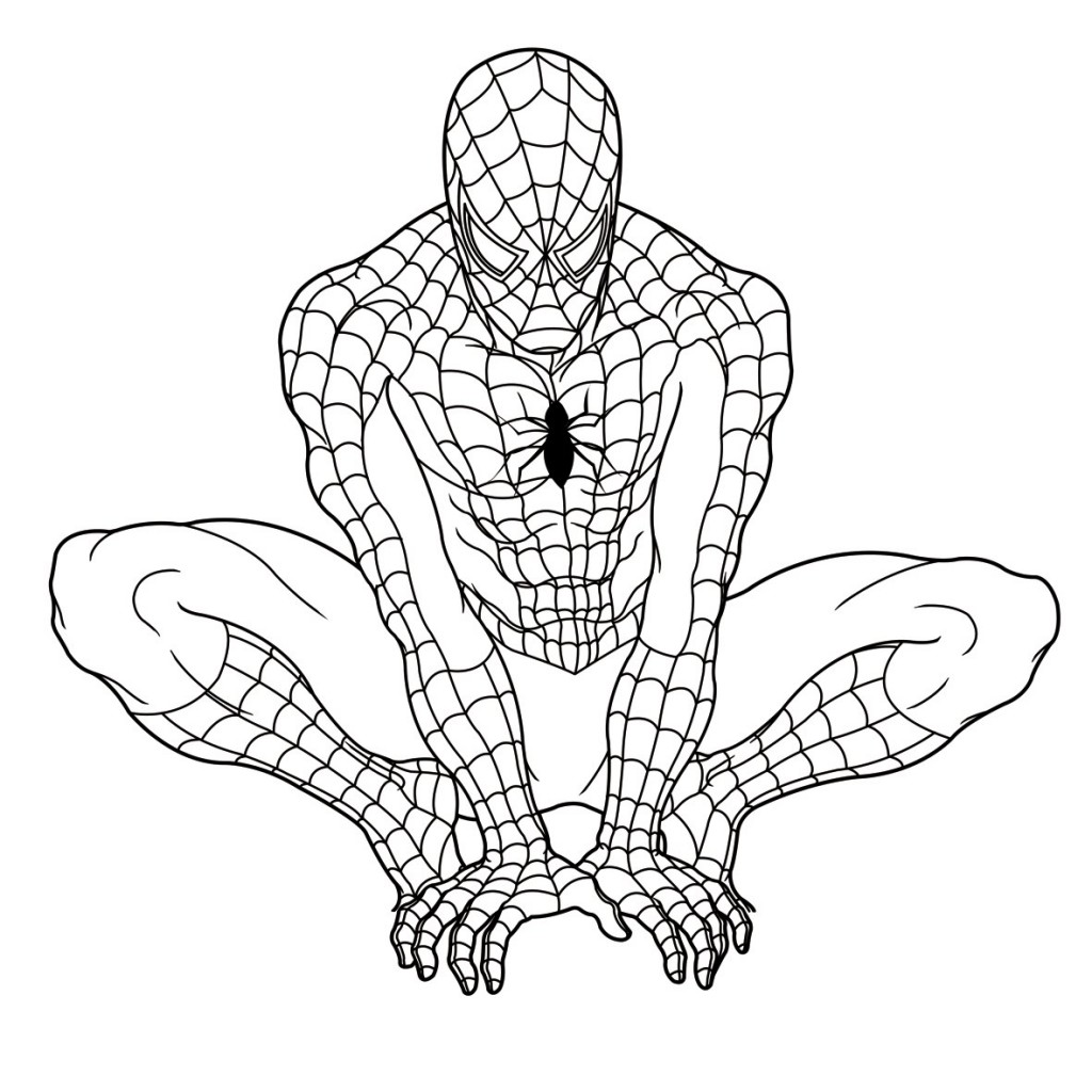 Spiderman Coloring Page 1024x1024