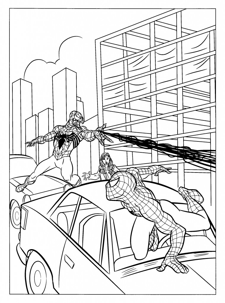 Spiderman and Venom Coloring Pages