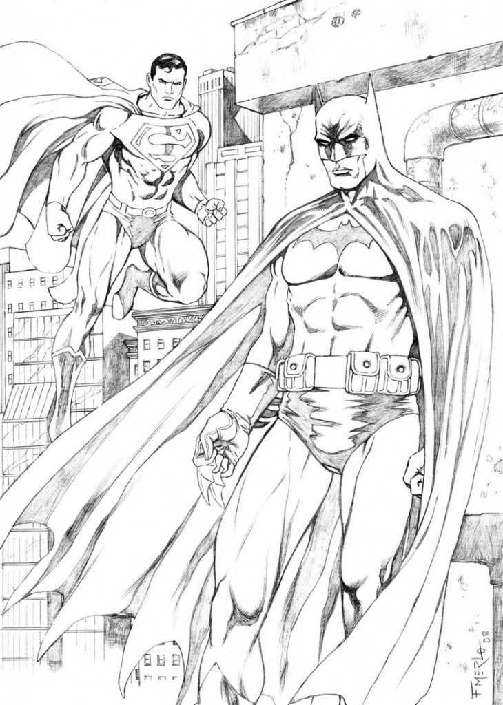 Superman and Batman Coloring Pages