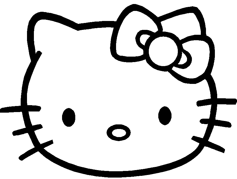 Adorable Hello Kitty Face Coloring Page