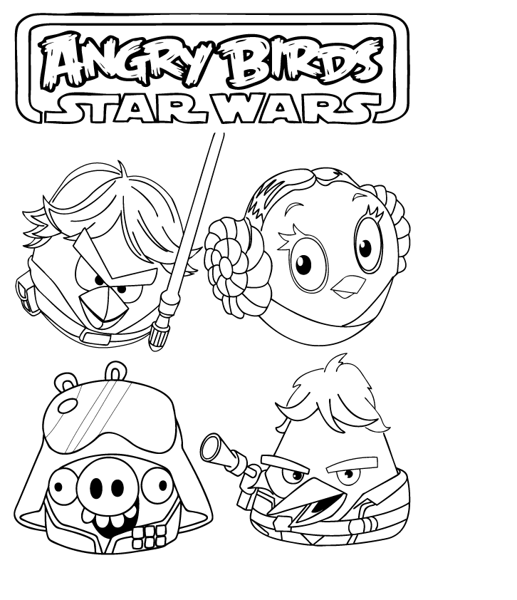 Angry Bird Star Wars Coloring Page