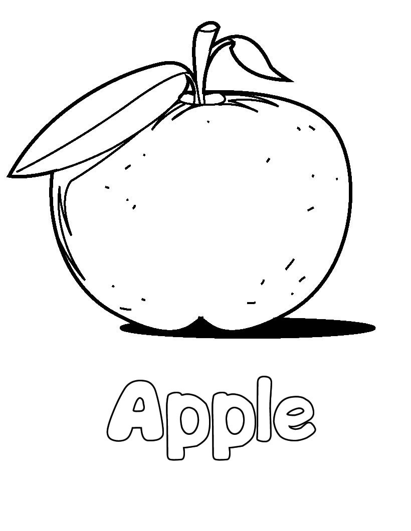 A is for apple coloring pages