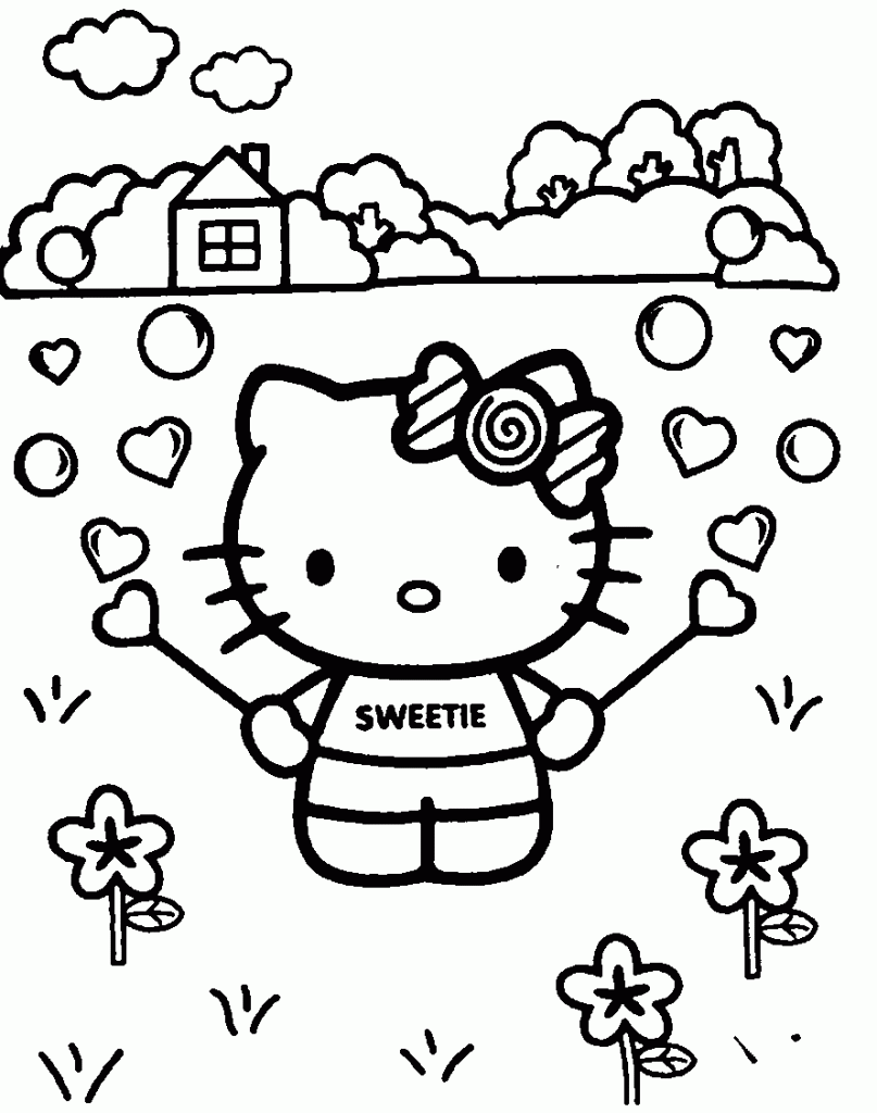 Baby Hello Kitty Coloring Pages