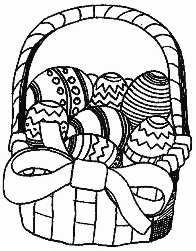 Basket Of Easter Eggs Coloring Page