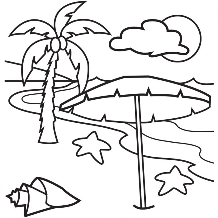 Download Beach Coloring Pages - Beach Scenes & Activities