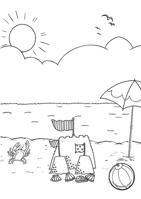 Beach Coloring Pages Beach Scenes Activities