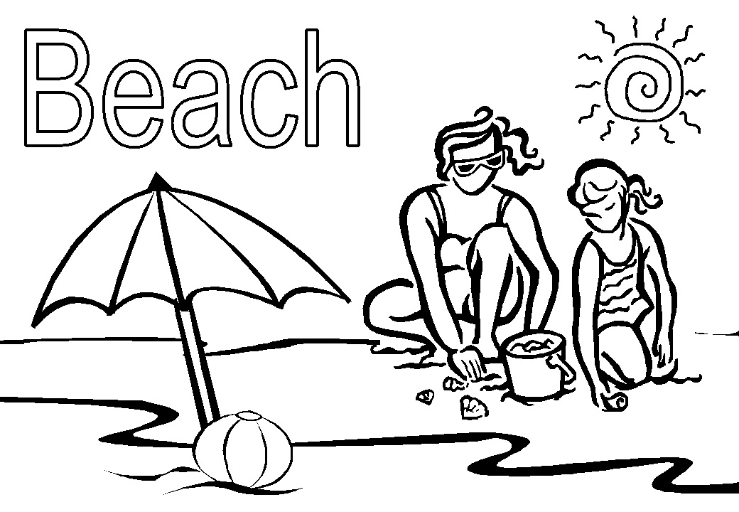 Beach Coloring Pages Beach Scenes Activities