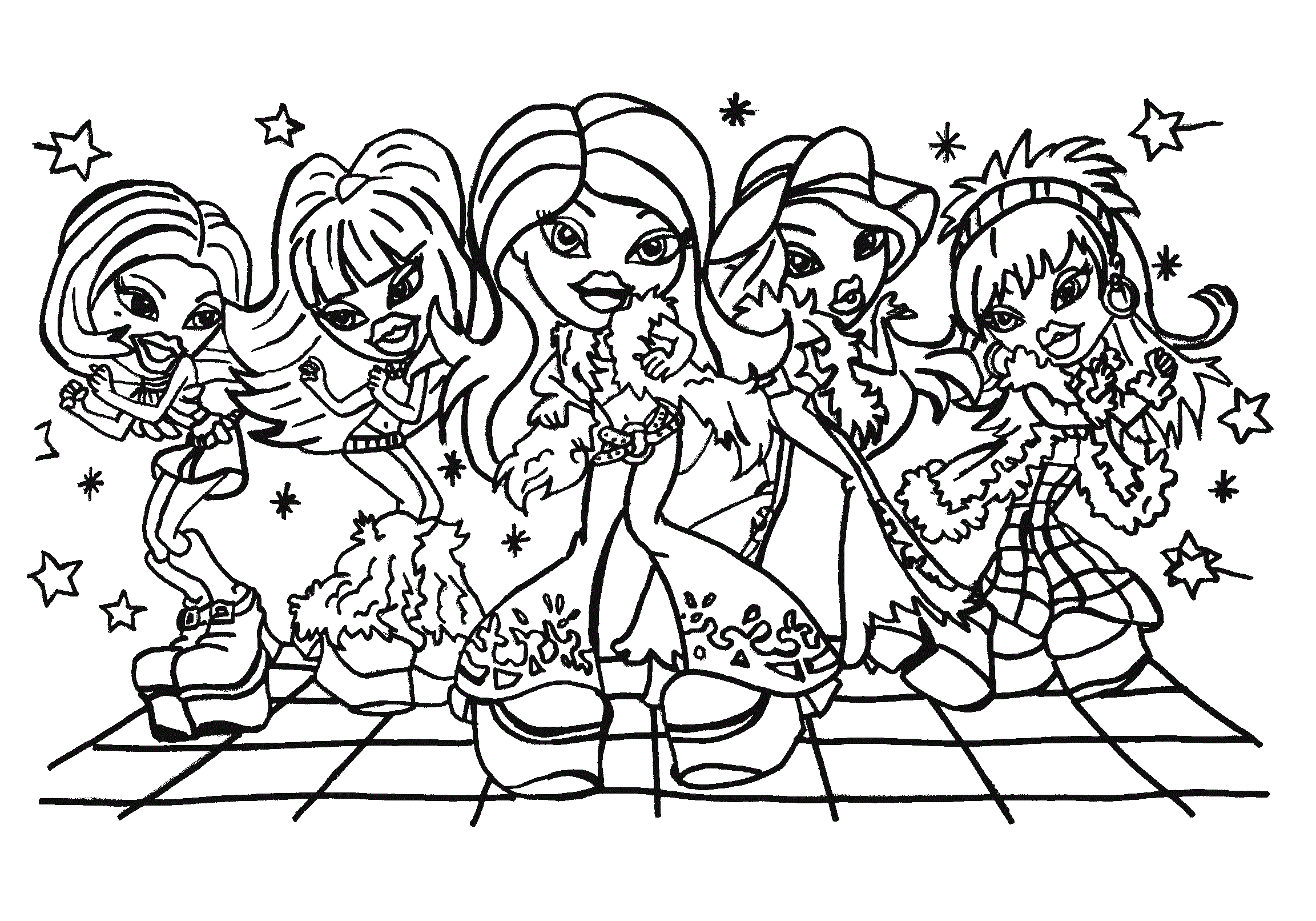 Bratz Coloring Pages Printable for Free Download