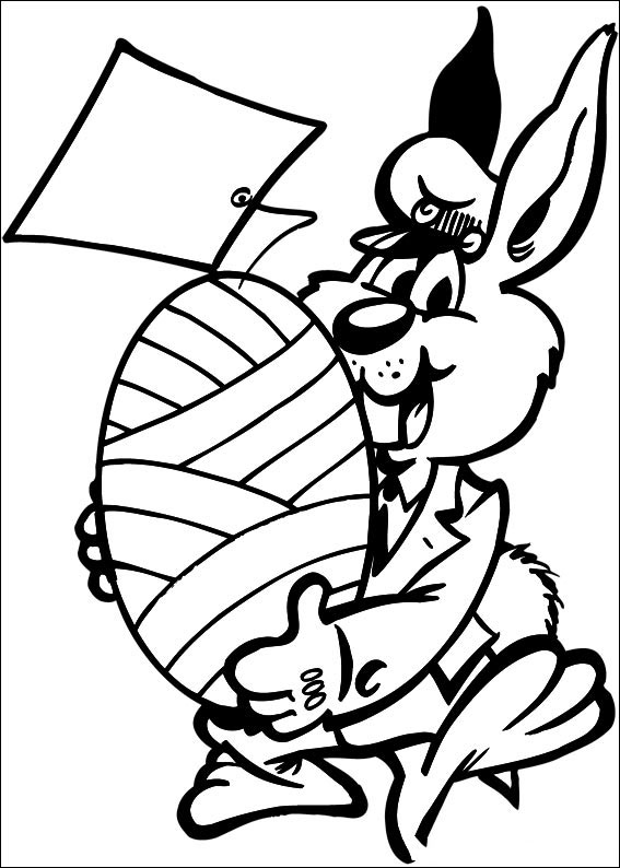 Bunny Gift Egg Coloring Page