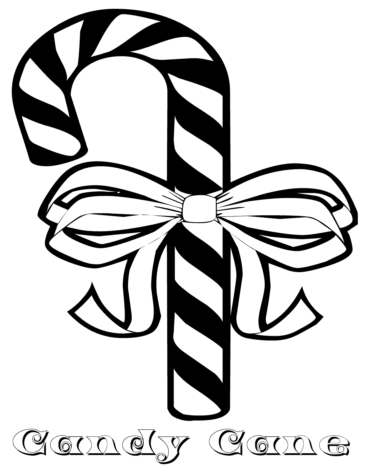 Candy Cane Coloring Page Free Printable
