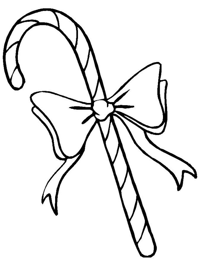 Candy Cane Coloring Pages With Bow
