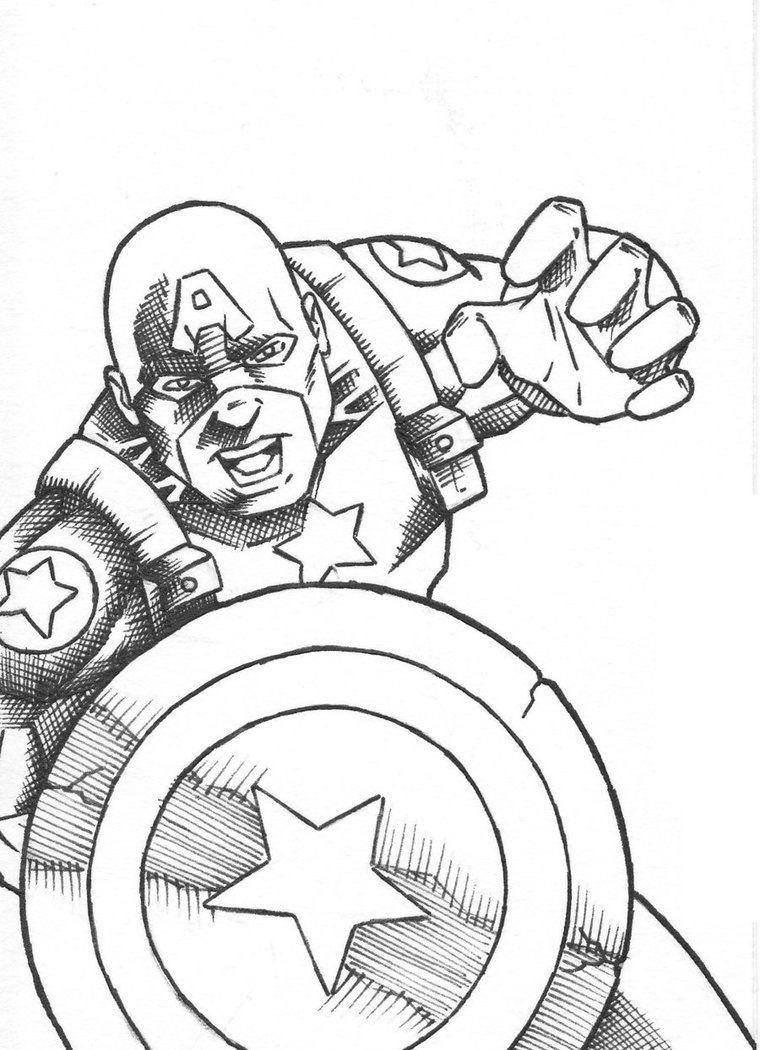 coloring pages for captain america