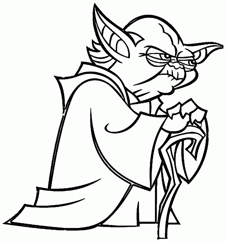 Cartoon Yoda - Star Wars Coloring Pages