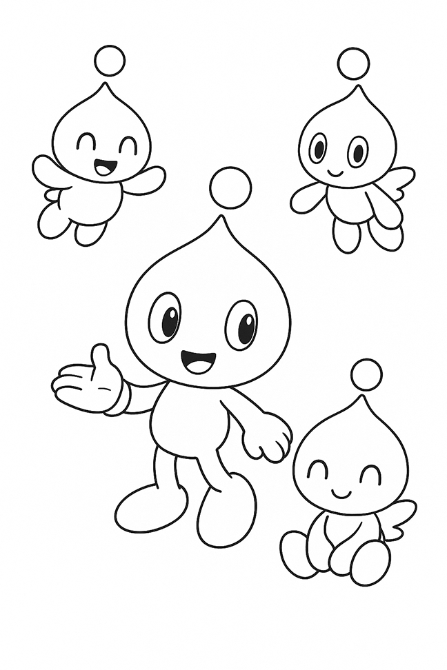 Chao Sonic Coloring Page