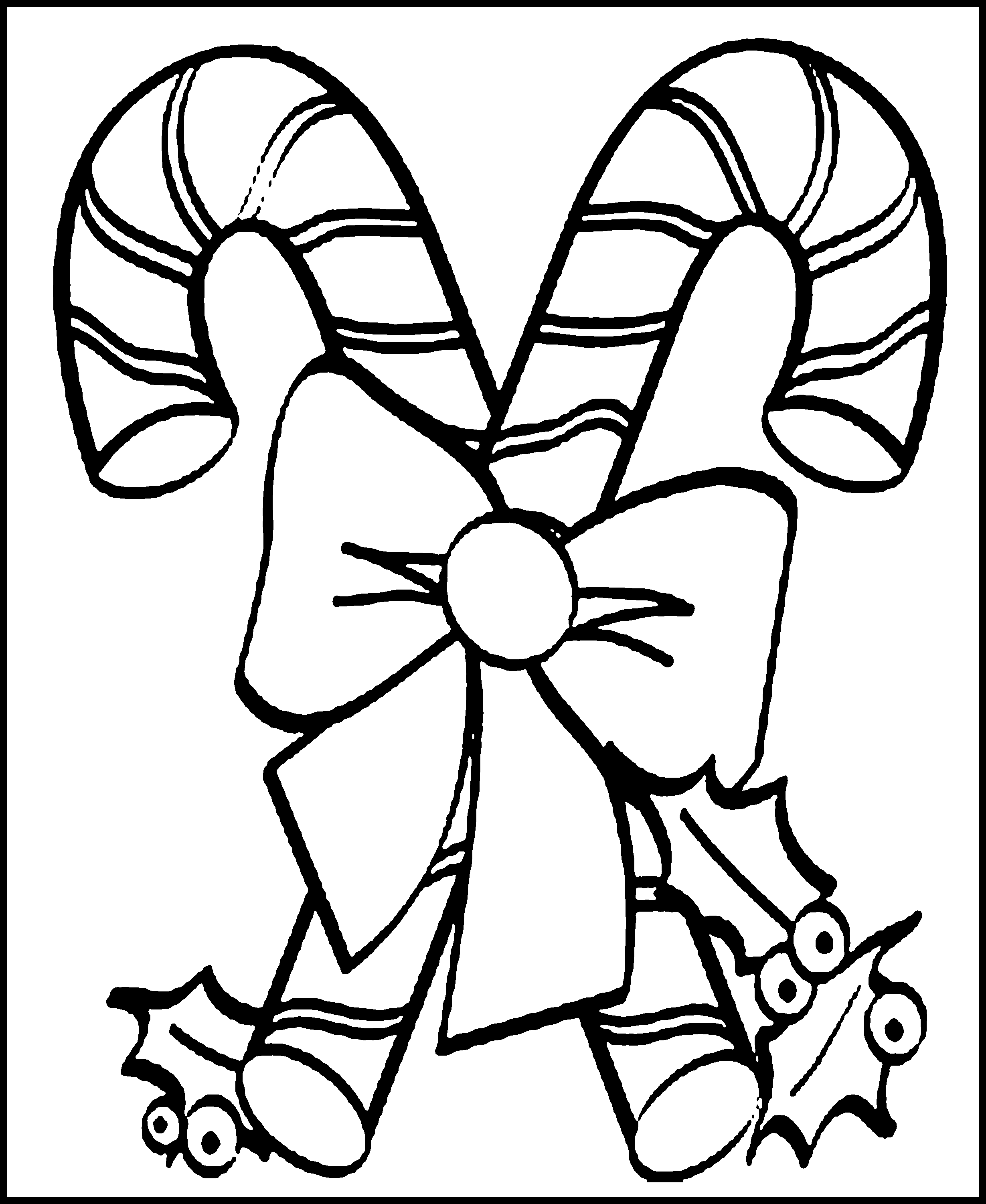 Candy Cane Coloring Page 1