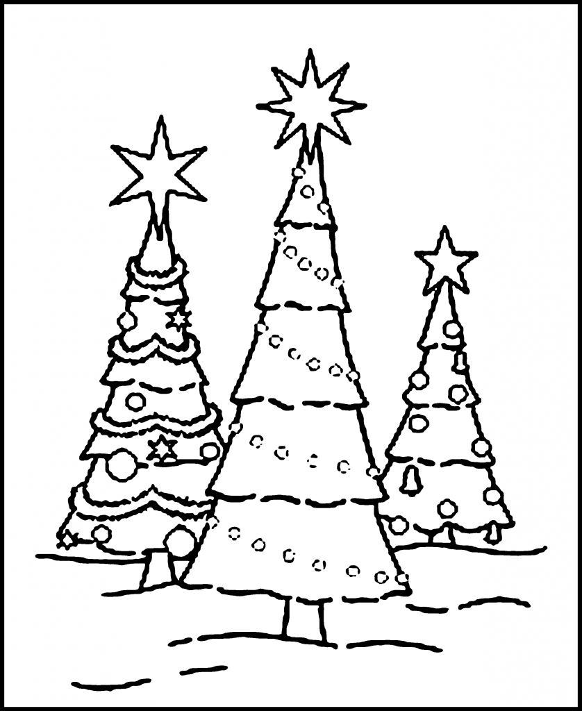 Colouring Picture Christmas Tree Free Printable Christmas Tree 