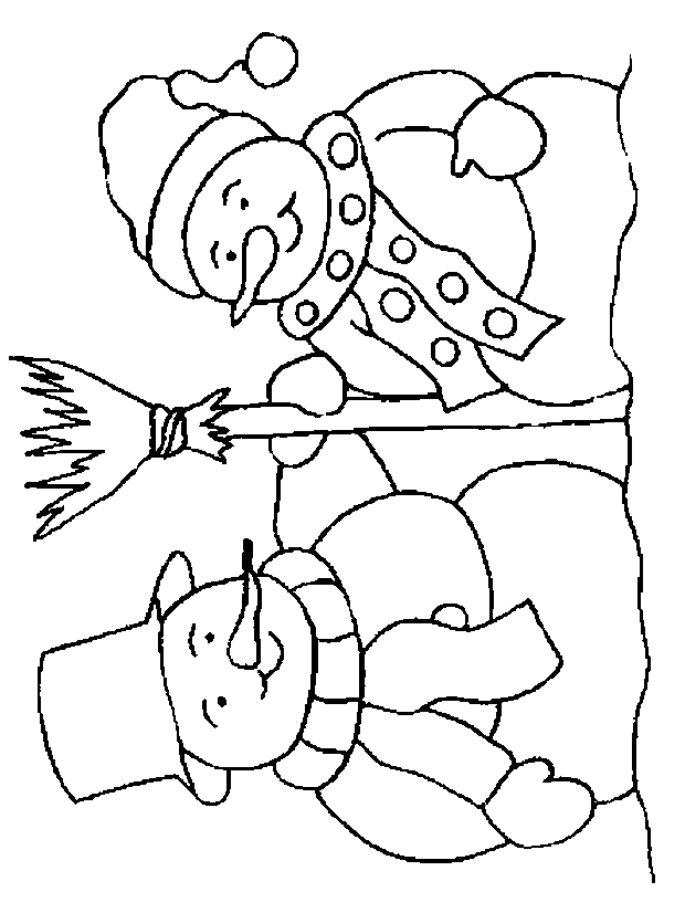 Coloring Page of Snowman