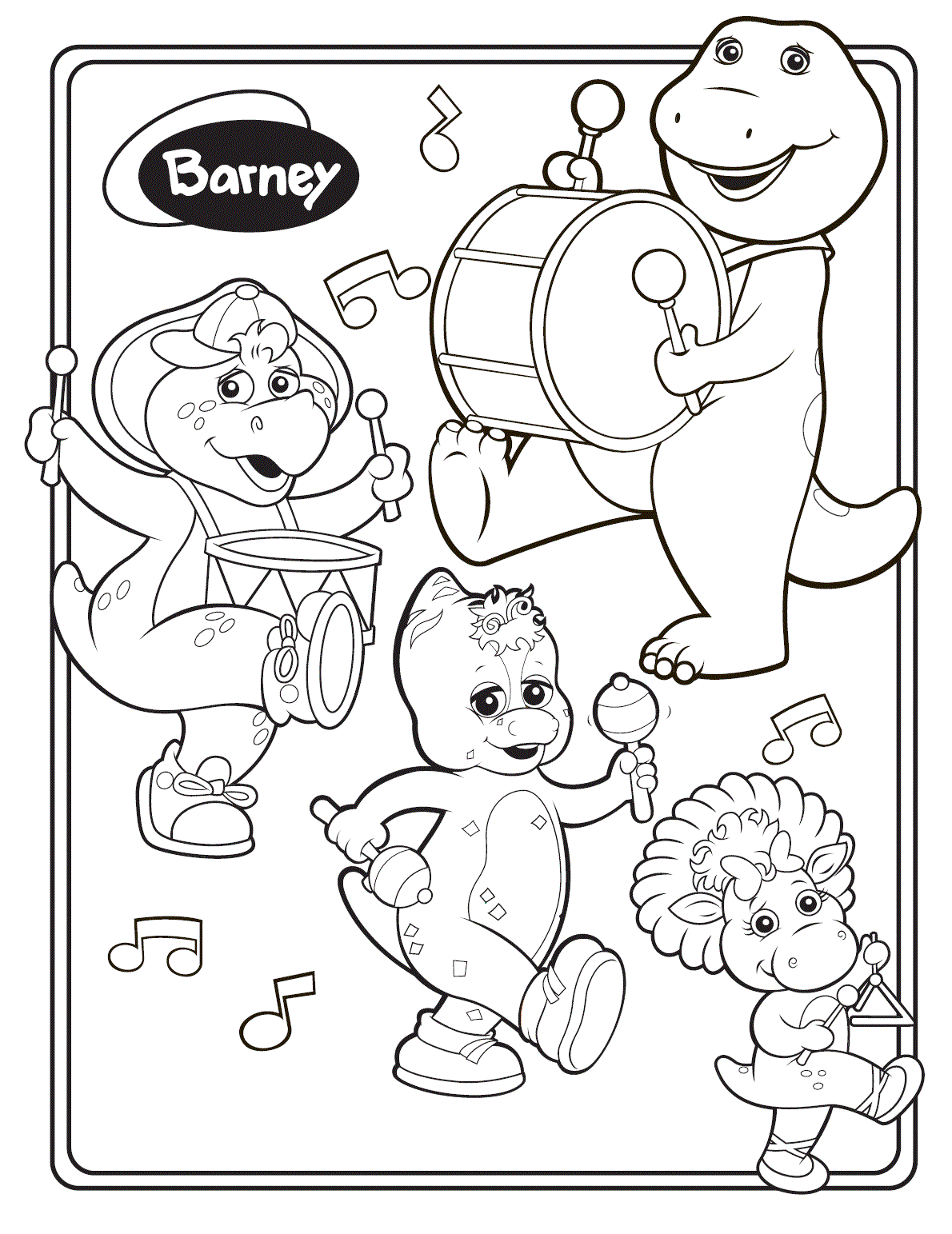 Free Printable Barney Coloring Pages For Kids