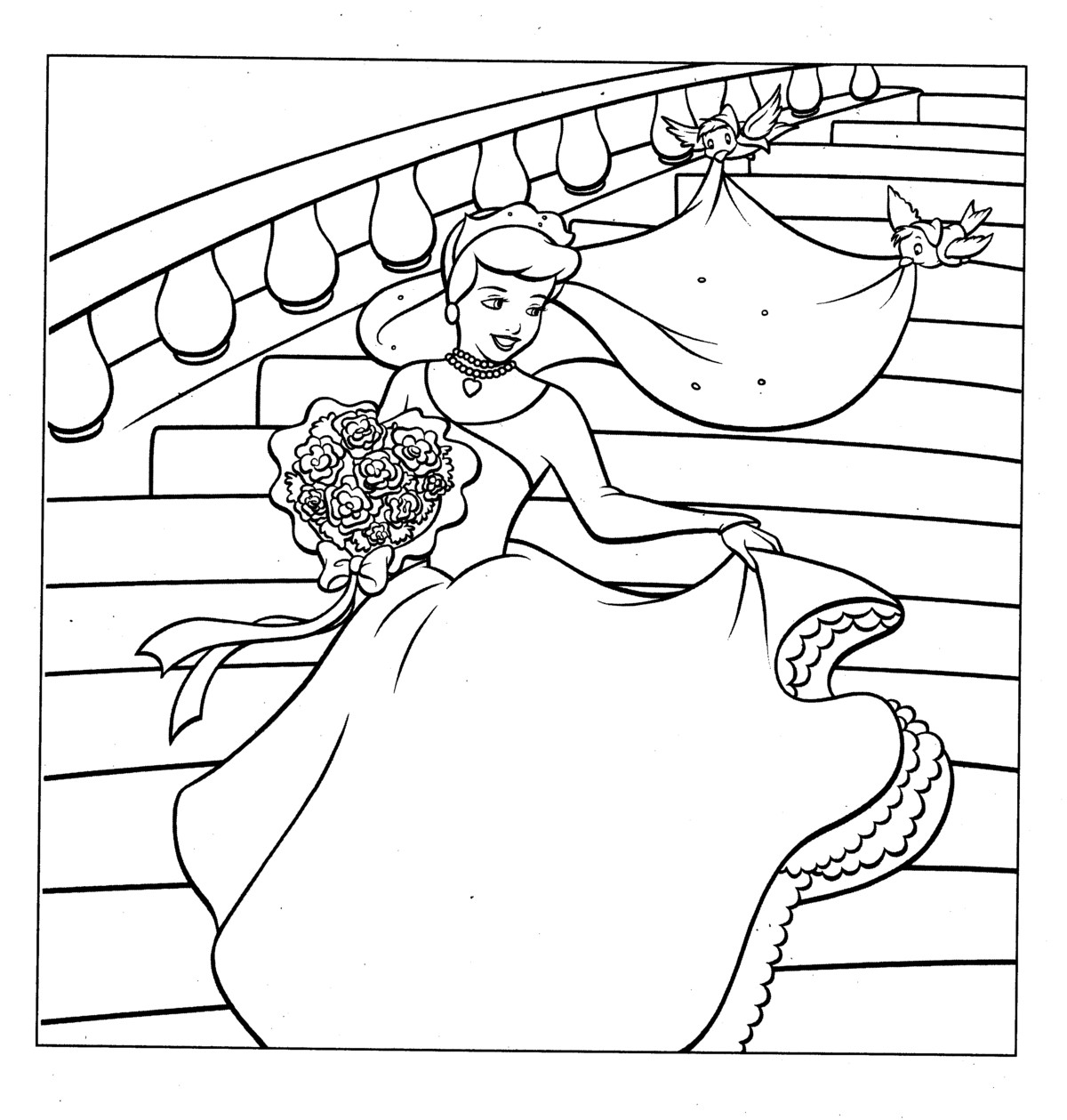 Printable Cinderella Coloring Pages: Enchanting Disney Journey | TPT