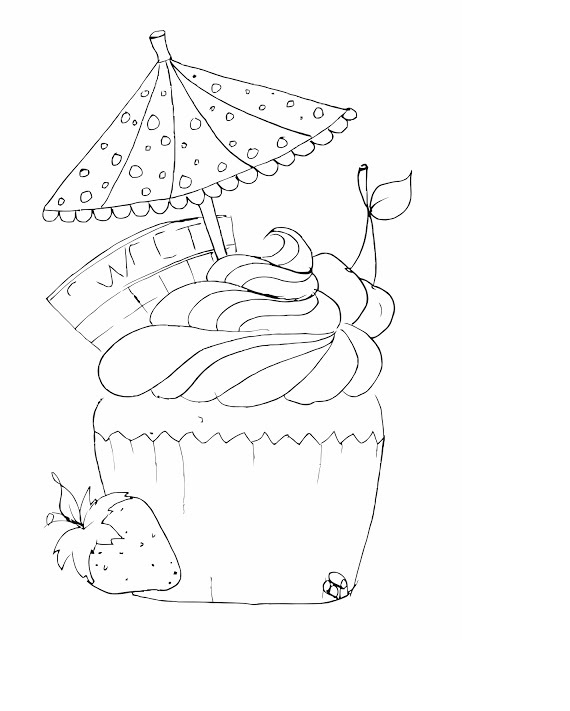 Coloring Pages Cupcake For Kids