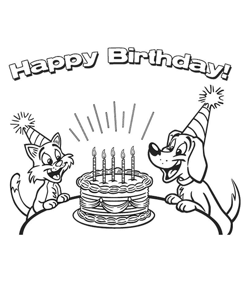 Free Printable Birthday Coloring Birthday Cards