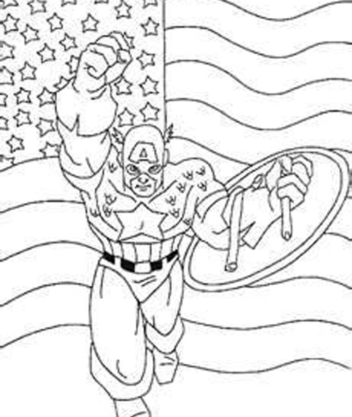 Coloring Pages of Captain America