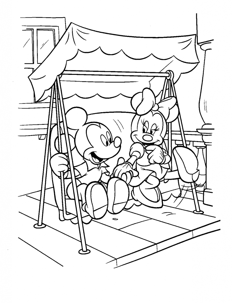 Coloring Pages of Mickey and Minnie Mouse