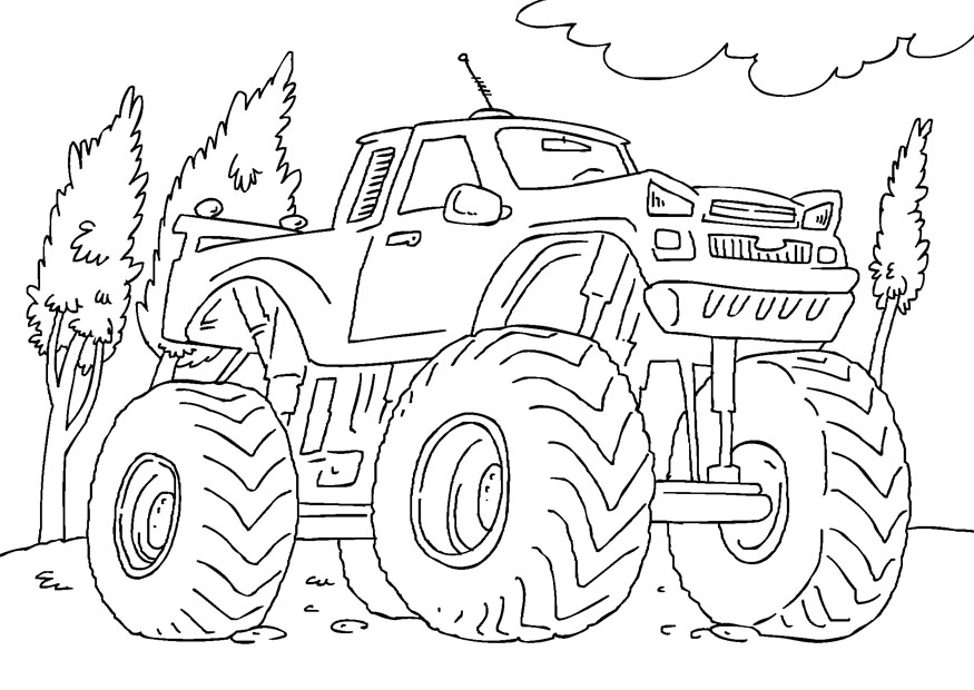 free printable monster truck coloring pages for kids