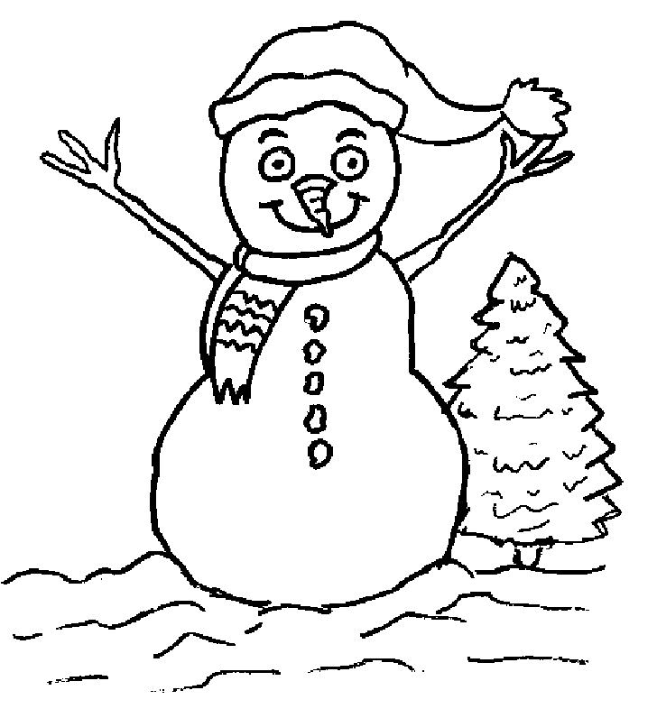 Coloring Pages of Snowman