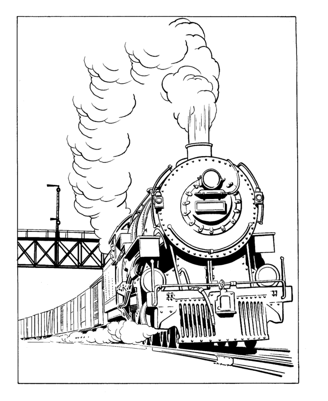 Coloring Pages of Trains For Kids