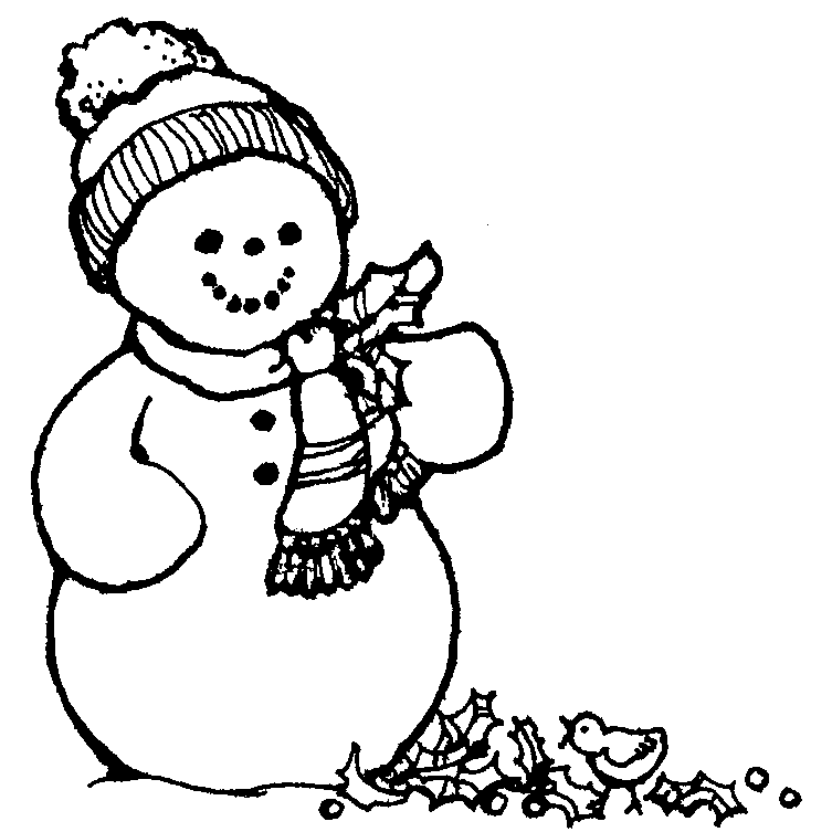 Coloring Pages of a Snowman