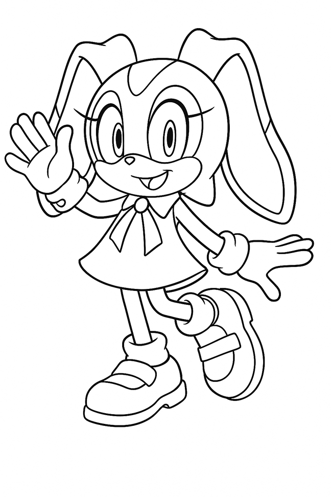 Cream The Rabbit Sonic Coloring Page
