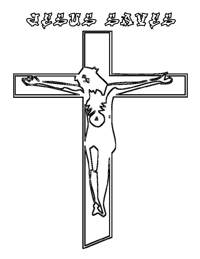 Biblical Cross Colouring Page - Printable Resource for Kids