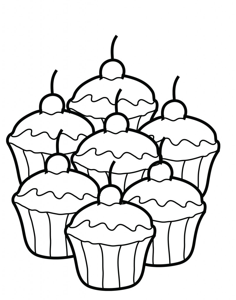 Cupcake Coloring Pages For Kids