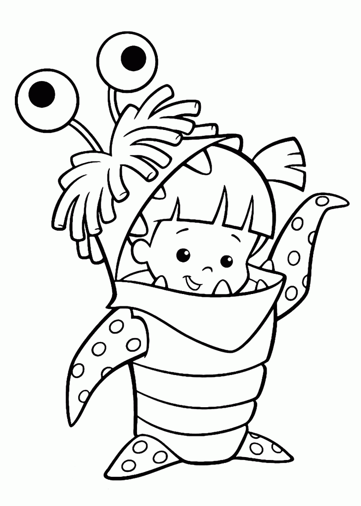 Cute Monsters Costume Coloring Page