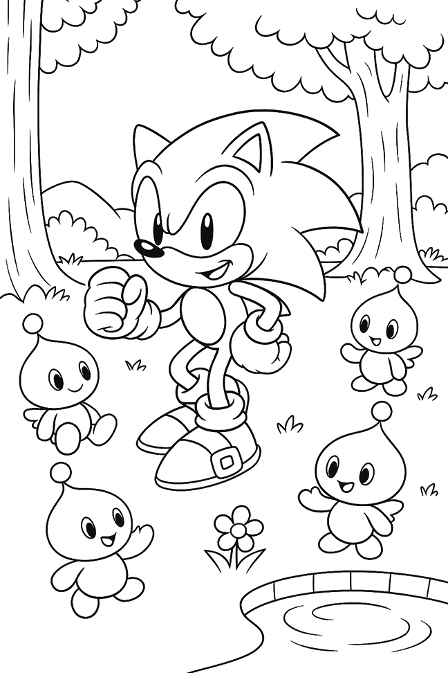 Cute Sonic Coloring Pages