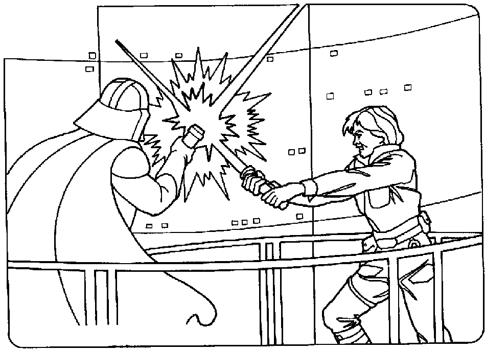 Darth Vader Fight Star Wars Coloring Page