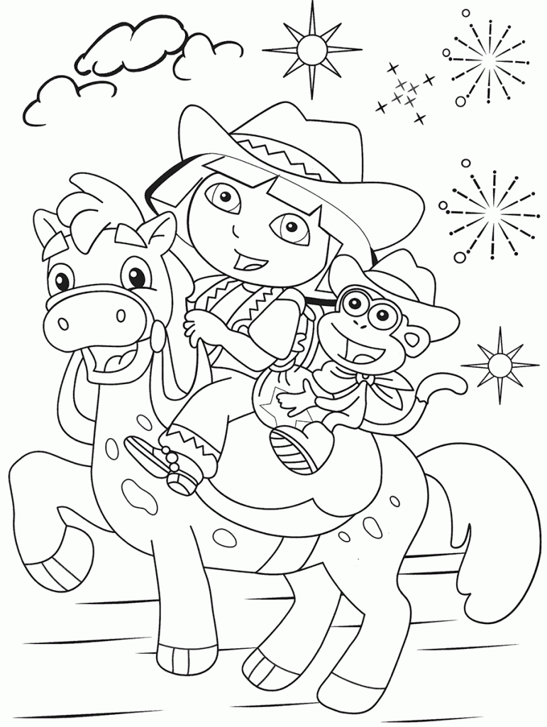 Dora The Explorer Coloring Pages For Kids