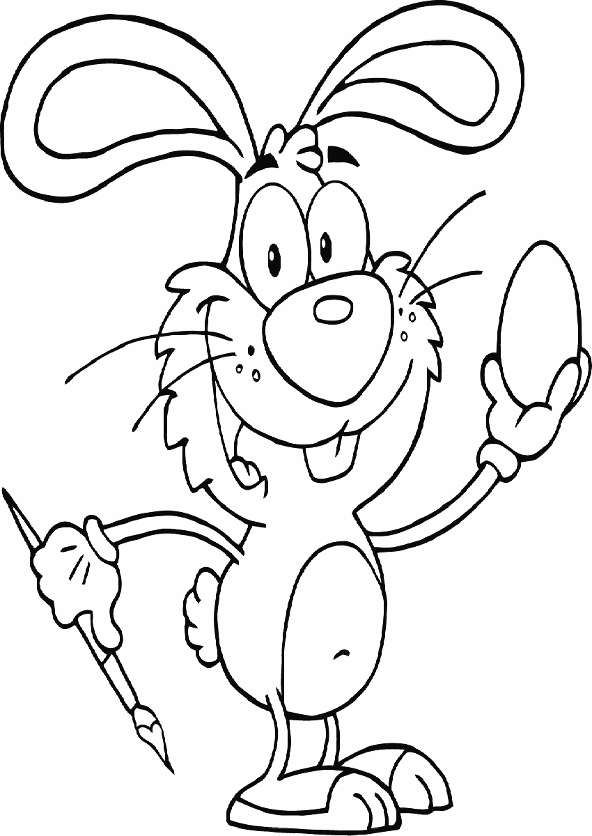 Easter Bunny Coloring Egg Coloring Page