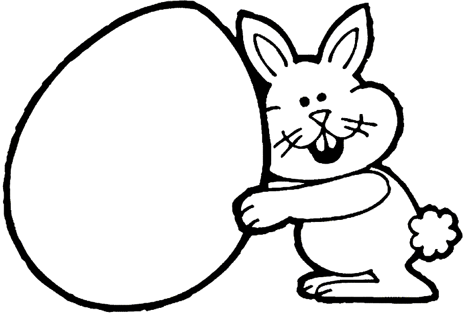 Easter Bunny With Big Egg Coloring Page