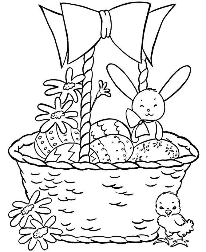 Easter Egg Basket Coloring Page