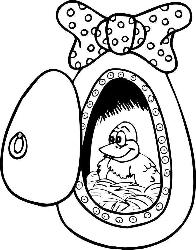 Easter Egg Hatching Coloring Page