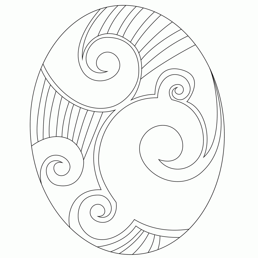 Easter Egg Swirl Coloring Page