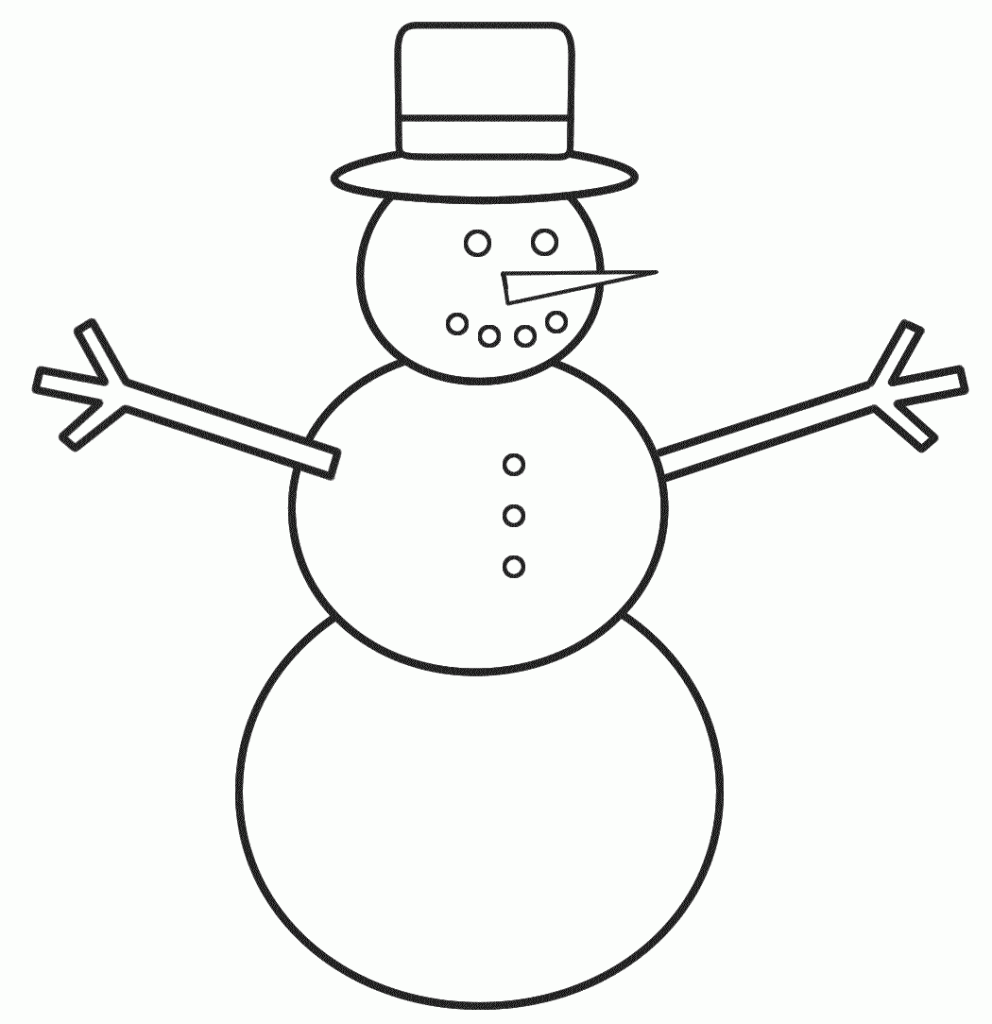 Easy Snowman Coloring Page