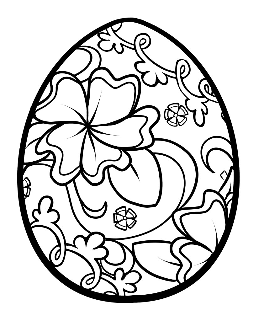 Fancy Painted Easter Egg Coloring Page