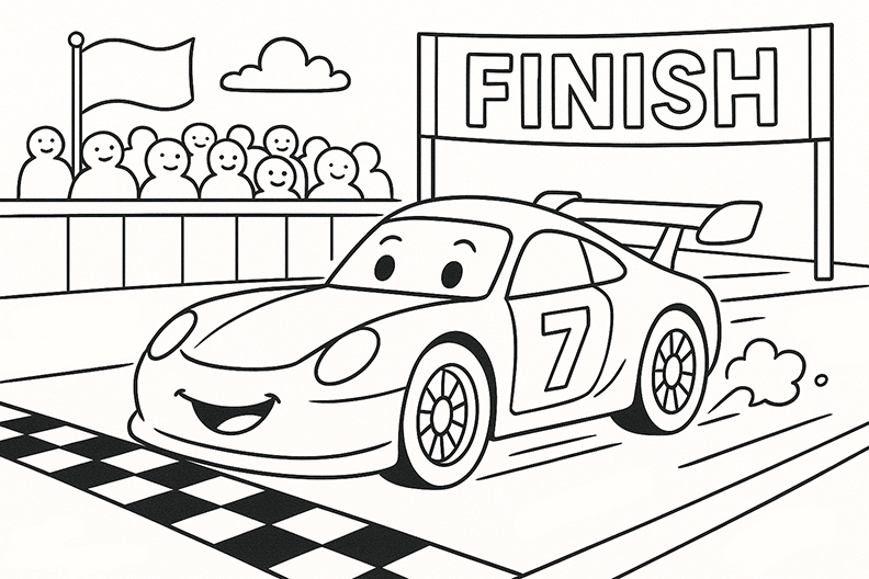 Finish Line Coloring Page