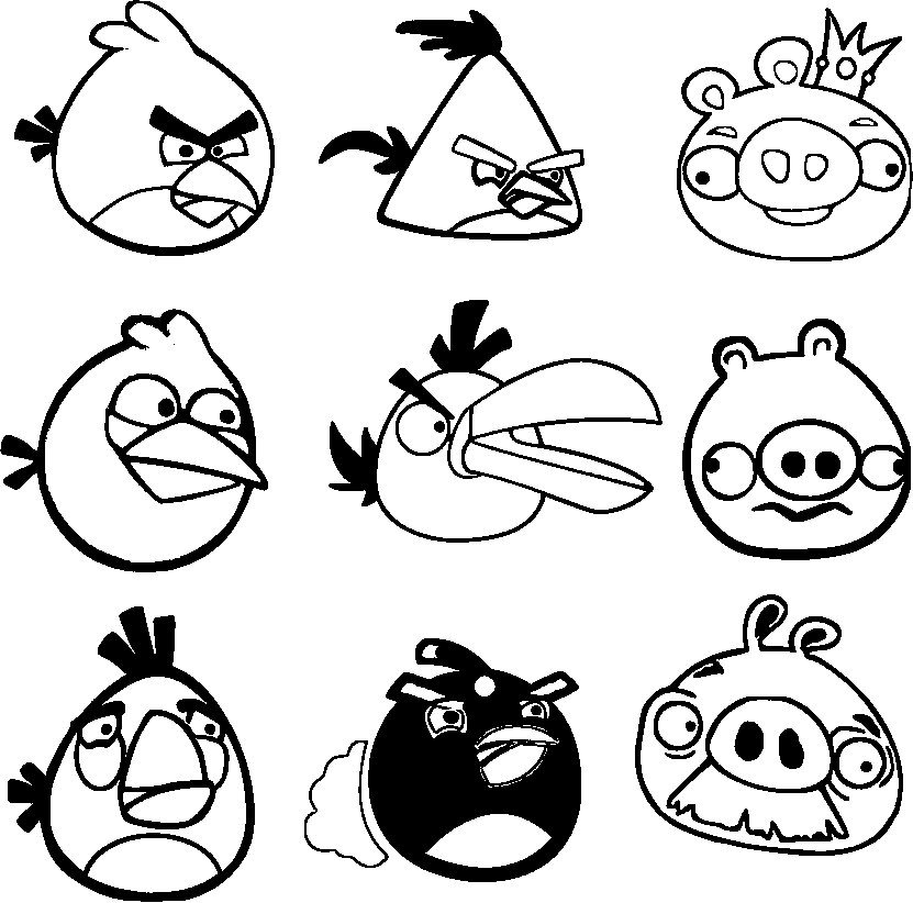 Free Angry Birds Coloring Pages